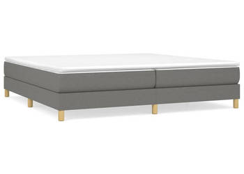 Łóżko kontynentalne z materacem ciemnoszara tkanina 200x200 cm WM-3144200