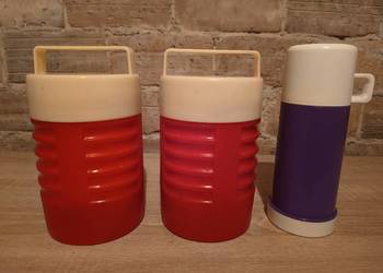 3szt. Termosy górnicze solidne oryginalne z epoki PRL Vintage OKAZJA