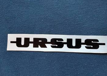 Ursus naklejka z napisem "URSUS" srebrna oryginał PRL