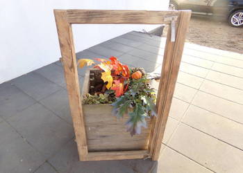 Rama okienna lustro aranżacja wnętrz , retro 93x54