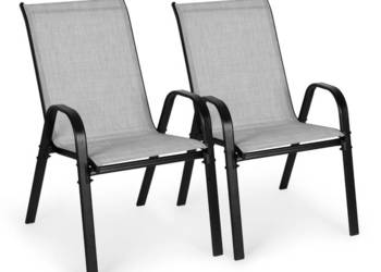 Zestaw komplet 2 krzeseł ogrodowych na taras balkon jasny szary MultiGarden