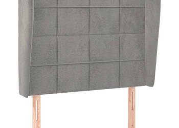 Zagłówek uszak jasnoszary 103x23x118/128 cm aksamit WM-3117998