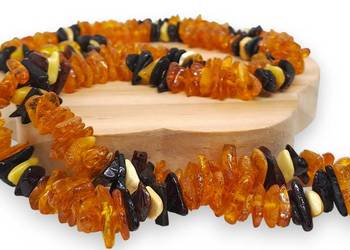 Korale z bursztynu, BURSZTYN bałtycki sieczka mleko koniak wiśnia #989