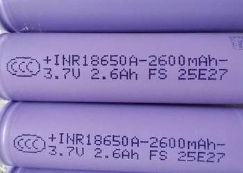 Ogniwo 18650 li-ion bateria 2,6-2,7 Ah Akumulator INR18650A testowany