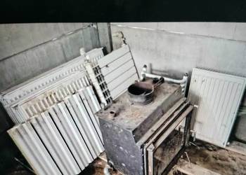 Kominek z płaszczem wodnym i grzejniki