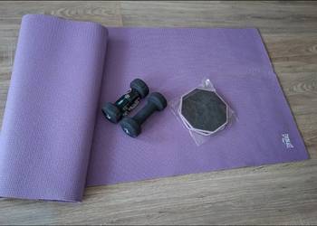 Zestaw do fitness mata Everlast, Hantle 2x2 kg i 2 krążki do ćwiczeń