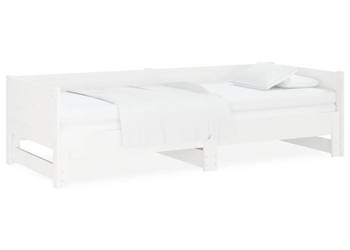 Łóżko rozsuwane białe lite drewno sosnowe 2x(80x200) cm WM-820258
