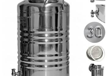 Bańka nierdzewna inox BECZKA z kranem 30L na bimber sok wodę źródlaną syrop