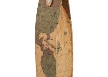 Torba na Wino Mapa Świata Ozdobne Etui na Butelkę Torebka Prezentowa