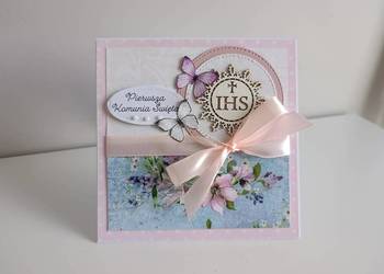 Kartka ręcznie z okazji Pierwszej Komunii Świętej handmade 07