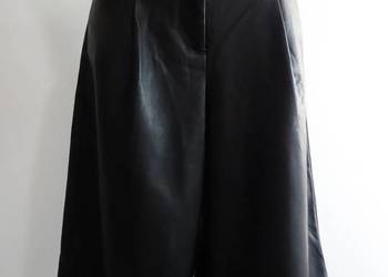 Spodnie Kuloty Skórzane Skóra Ekologiczna Nogawki Szerokie Wysoki Stan