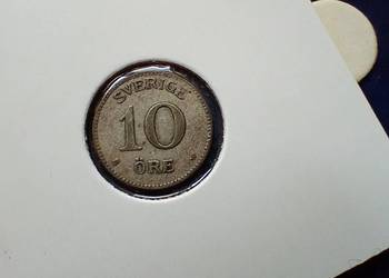 Stare monety 10 ore 1927 Szwecja srebro