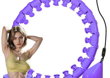 Hula Hoop Z Obciążeniem Fitness 24 Elementy Fioletowe Regulowane Składane