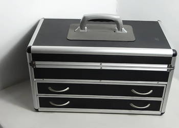 Duży Solidny Kufer Aluminiowy 49cm z Szufladami – Organizer / Warsztat