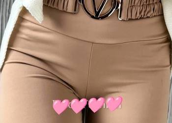 Leginsy lycra modelująca pasek złota klamra