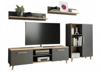 Elegancki Zestaw Mebli Oslo dąb artisan antracyt Nowość