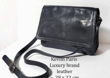Kevim Paris Vintage czarna torebka skóra nat. luxury