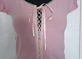 bluzka sznurowana brudny róż bluzka sznurowana brudny róż