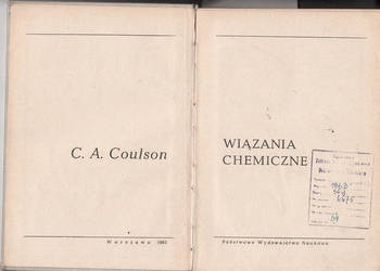 (1732) WIĄZANIA CHEMICZNE C.A. COULSON