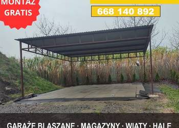 Otwarty Garaż Blaszany / Zadaszenie  / Wiata Garażowa  – GRZYWSTAL