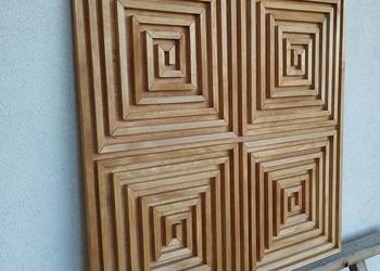 Obraz 3D z drewna dekoracja 76x76 cm labirynt kolor olcha