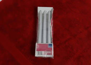 Eleganckie Świece Stożkowe Srebrne CASA DECO – Zestaw 3 szt.