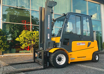 Wózek widłowy elektryczny Jungheinrich EFG 550 duplex 3,57 m kabina 2013