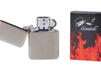 Zapalniczka Benzynowa Klasyczna w Jednolitym Kolorze bez Wzoru Gentelo Inox