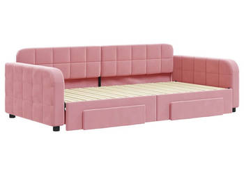 Sofa rozsuwana z szufladami różowa aksamit 100x200 cm WM-3196987