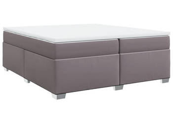 Łóżko kontynentalne z materacem szare ekoskóra 200x200 cm WM-3285227