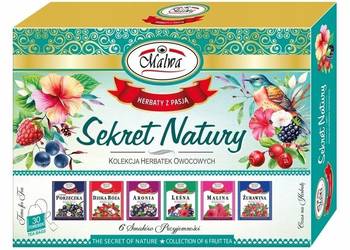Malwa herbata owocowa zestaw na prezent 6 smaków 30t. sekret natury