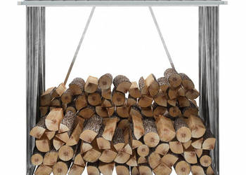 Wiata na drewno stal galwanizowana 163x83x154 cm antracytowa WM-47091