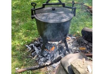 KOCIOŁEK ŻELIWNY LUB EMALIOWANY MYŚLIWSKI –GRILL-KOCIOŁ-GARNEK.