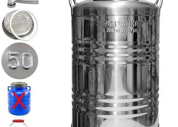 Bańka BECZKA pojemnik zbiornik inox z kwasówki 50L bimber whisky wino sok