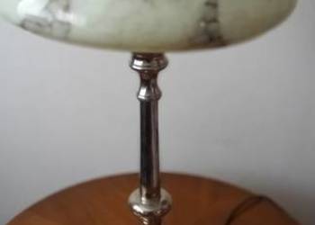 Kolumnowa lampa z chromowanego mosiądzu - duży klosz