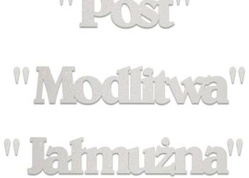 Post Modlitwa Jałmużna. Wielki Post, litery styropianowe