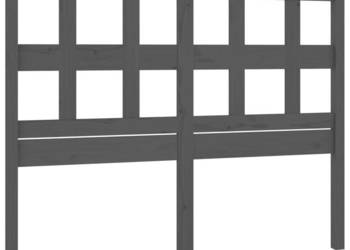 Wezgłowie łóżka szare 1255x4x100 cm lite drewno sosnowe WM-818912