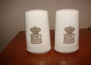solniczka + pieprzniczka z monogramem w koronie