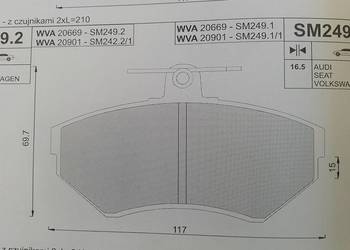 SM249.1 Klocki hamulcowe kpl. przód  AUDI 100 C2, 100 C3, 80 B3, 80 B4, 90