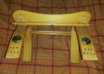 taboret Vintage Camel stołek siodłowy drewniany
