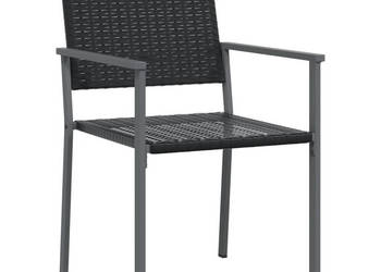 Krzesła ogrodowe 2 szt. czarne 54x625x89 cm polirattan WM-364098