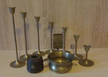 Antyczne swieczniki lichtarz i popielnica