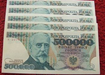 POLSKA PRL 500000 ZŁ HENRYK SIENKIEWICZ - Banknot UNC 1 szt