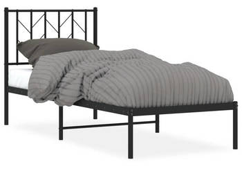 Łóżko Metalowe Czarne Rama Łóżka Ze Stelażem 75x190 cm WM-374427