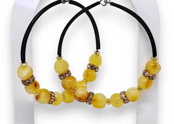 Kolczyki z BURSZTYNU, bursztyn bałtycki, kółka #1301