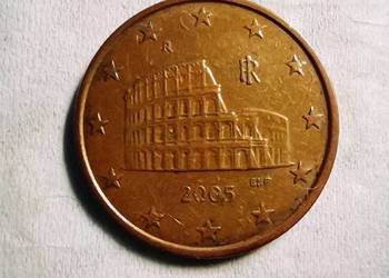 Włochy, 5 Euro Cent, 2005, Rome, Miedź