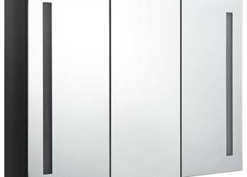 vidaXL Szafka łazienkowa z lustrem i LED, lśniąca czerń (SKU:326526)