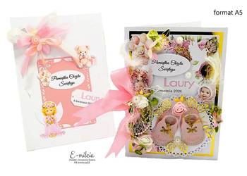 CHRZEST ŚWIĘTY Pamiątka, Kartka z życzeniami i Ozdobioną Kopertą