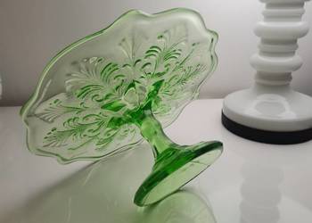 Stara zielona patera tortownica nr. kat. 336 Palemki HSG Ząbkowice