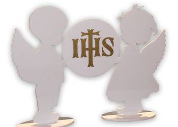 2 Duże Anioły + Hostia - Pierwsza komunia, dekoracje, ozdoby